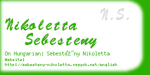 nikoletta sebesteny business card